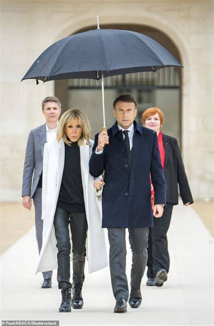Brigitte Macron (centre) and her daughters Laurence Auzi&egrave;re-Jourdan (left) and Tiphaine Auzi&egrave;re (right) attend the campaign rally of then French presidential candidate Emmanuel Macron in April 2017