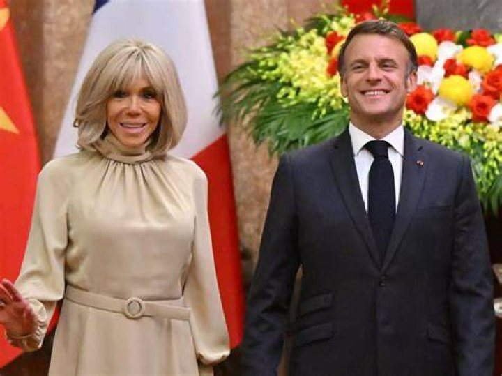 Brigitte Macron (right), wife of French President Emmanuel Macron, and her daughter Tiphaine Auziere