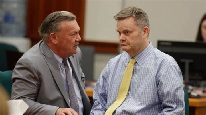 Chad and his attorney John Prior are seen during a video court appearance on June 10. Last week Chad pleaded not guilty to two felony counts of destruction or concealment of evidence