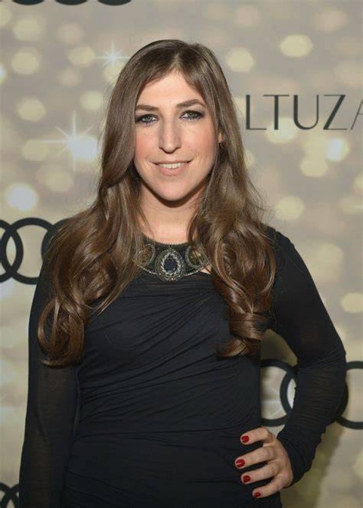 Gorgeous: Mayim Bialik looked sensational in a black ensemble with sparkling rainbow heels