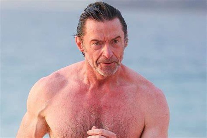 Hugh Jackman on the Beach With His Trainer August 2017 POPSUGAR Celebrity