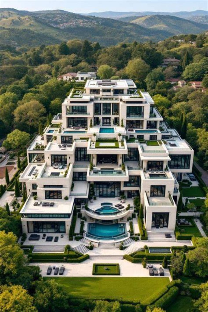 Massive: The house has 6,000 feet of outdoor living space perfect for warm-weather entertaining, in addition to the 17,000 feet of indoor living space