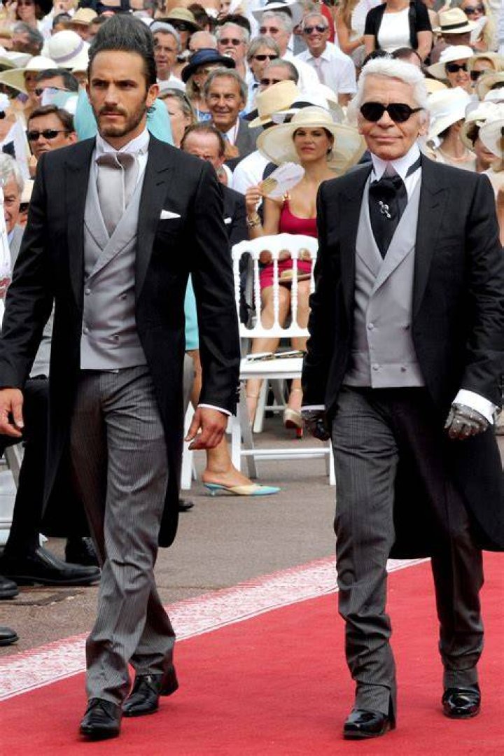 Sebastien Jondeau and Karl Lagerfeld, pictured at the wedding of Prince Albert II of Monaco and Princess Charlene in 2011