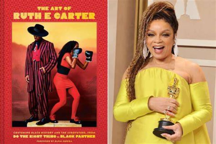 Smart: Ruth E. Carter stunned in a plunging black jumpsuit which she paired with a velvet orange cardigan